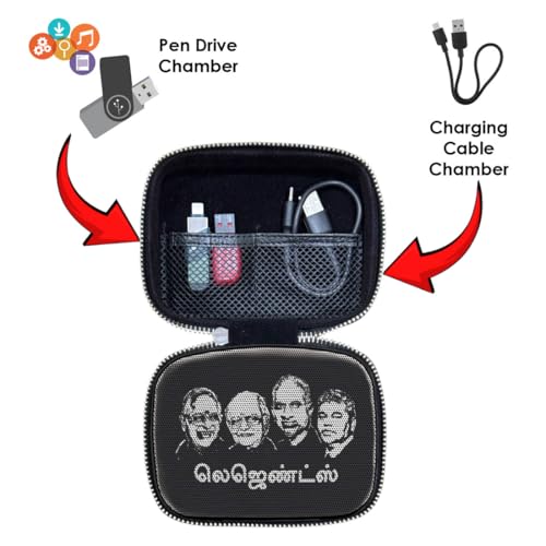 Zaoma Case/Carrying Compact Size Mini Travel Protective Pouch Compatible for Saregama Carvaan Mini 2.0 Tamil - Music Player Bluetooth/FM/AM/AUX (SRGMTAMIL_BOXBLK)