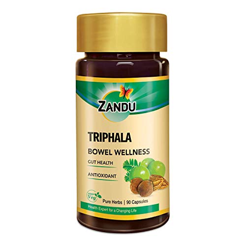 Zandu Triphala Capsules, Supports Bowel Wellness & Healthy Gut, Helps to Boost Immunity & Useful for Digestion, Antioxidant Properties - 90 Veg Capsules
