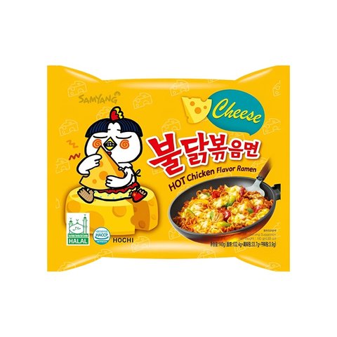 25x Samyang Ramen Instant Noodles - Cheese Hot Chicken Flavour - Pack of 25 - 140g each