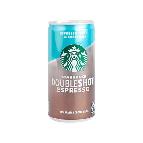 4x Starbucks DoubleShot Espresso + Milk Cold Coffee (No Added Sugar) - Pack of 4 - 200ml each