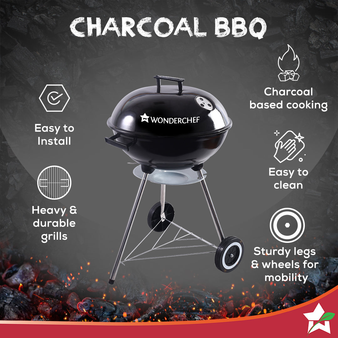 Woderchef Renewed Charcoal Barbeque, BBQ Charcoal Grill, Outdoor Grilling, 1 Year Warranty