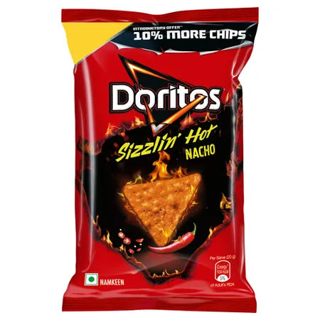 50x Doritos - Nachos Sizzlin' Hot, Pack of 50 (57 g each)