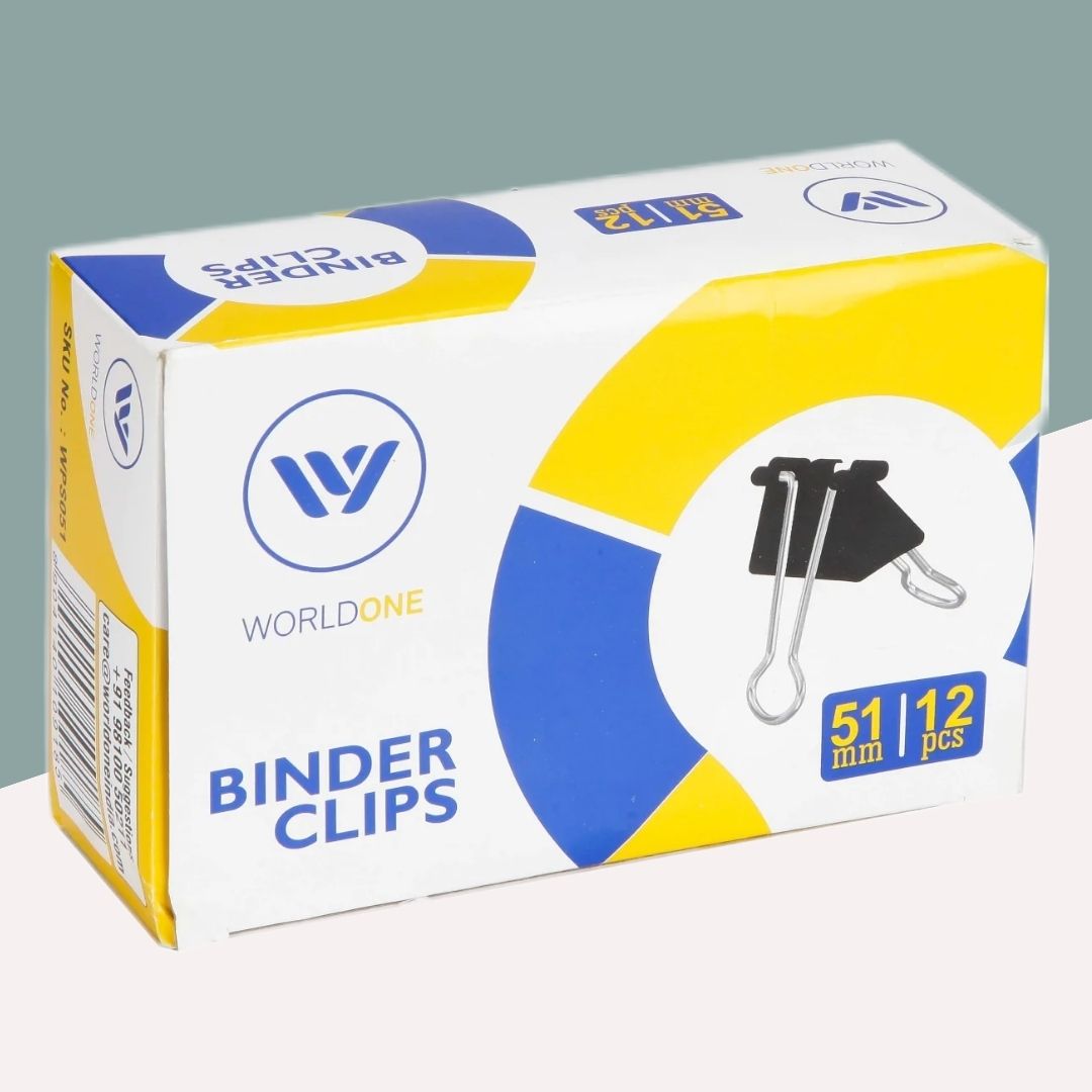 WorldOne 51mm Paper Holding Binder Clips ( Pack of 12 )