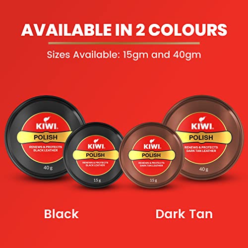 4x Kiwi Paste Shoe Polish - Dark Tan 40g each - Pack of 4