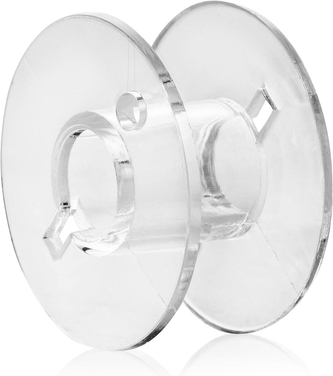 Zenith 10 Plastic Transparent Bobbins + 1 Bobbin Case for Any Automatic Sewing Machines (Singer/Usha/Brother)