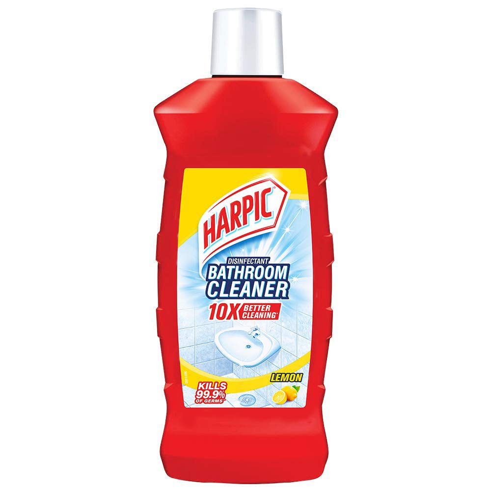 Harpic Bathroom Cleaner Liquid, Lemon - 1 Litre | New Thicker Bathroom Floor Cleaner | Red Harpic Bottle