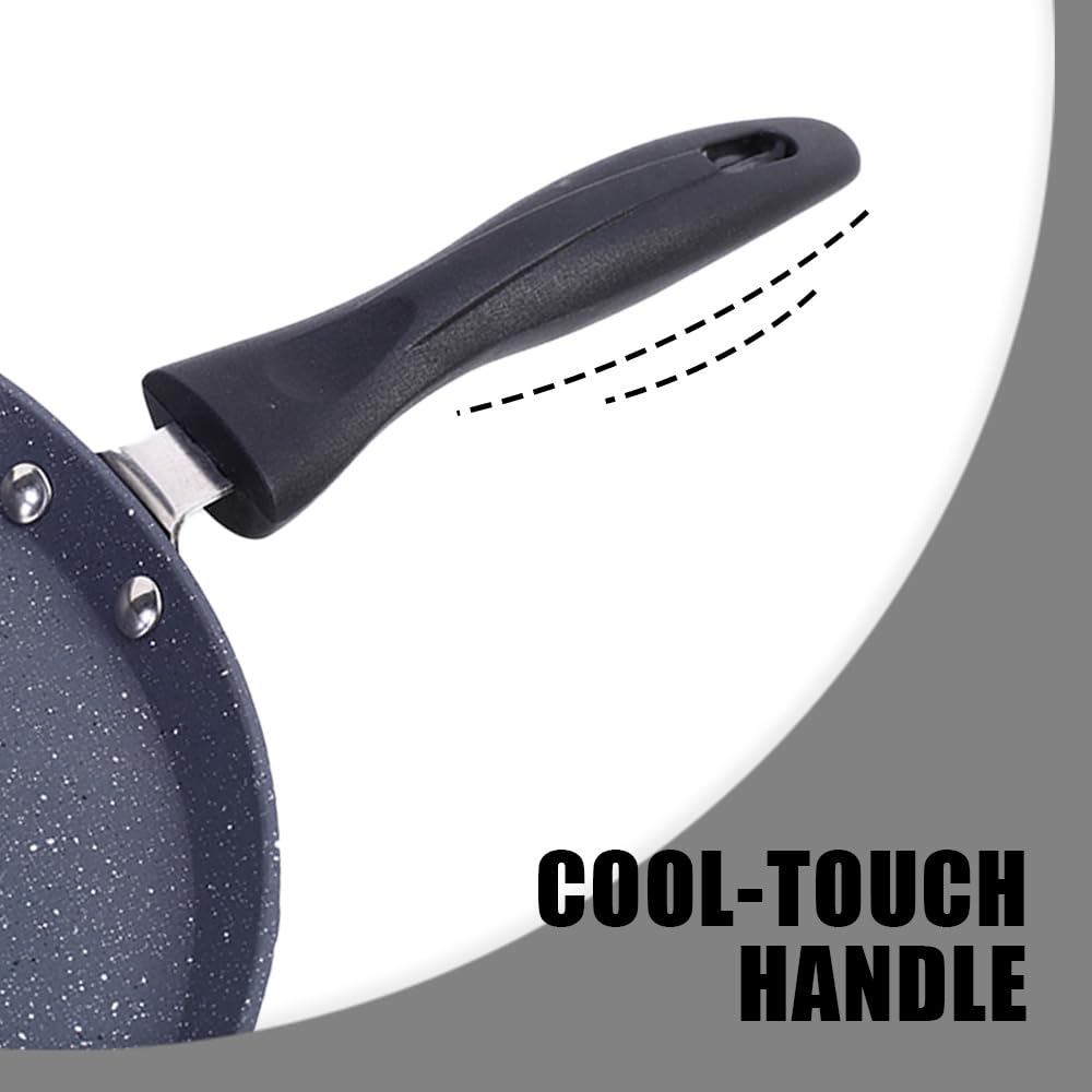 Wonderchef Duralite Die-cast 28 cm Dosa Tawa | 5 Layer Healthy Duramax Non-Stick Coating | Soft Touch Handle | Pure Grade Aluminium | PFOA Free | 2 Year Warranty Grey