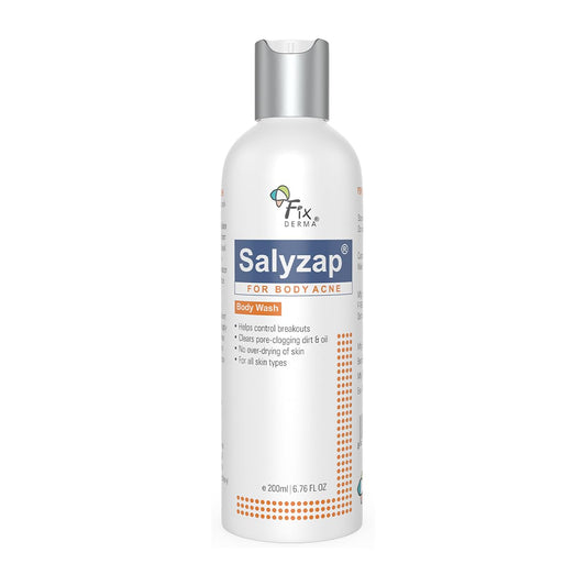 4x FIXDERMA Salyzap 2% Salicylic Acid Body Wash - 200ml each (Pack of 4)