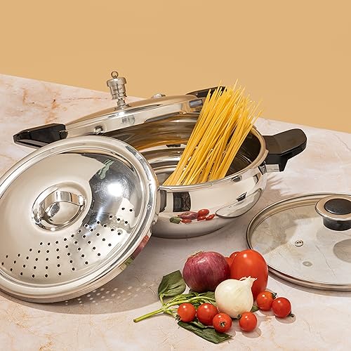 Vinod Stainless Steel Sandwich Bottom Magic Outer Lid Pressure Cooker, 3.5 Liter, Silver