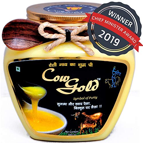 CowGold Desi Cow A2 Ghee (Sahiwal & Rathi Cow) Bilona Method  - 1 litre (1000ml)