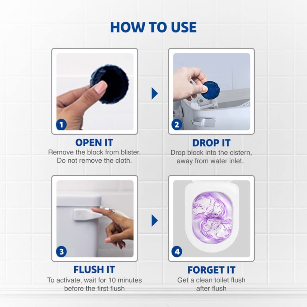 Harpic Flushmatic In-Cistern Toilet Cleaner Blocks, Lavender - 150 g & Harpic Drain Xpert Drain Cleaner Powder (50g x 8) | Effective Sink Cleaner, Drain Blockage Remover, Drain Pipe Cleaner