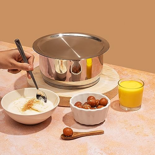 Vinod Stainless Steel 304 Grade - Tope/Patila/Topiya/Tapeli with Lid - Diameter 22 cm,Capacity 4 Litre,Multipurpose,Induction and Gas Stove Friendly,2 Year Warranty,Silver