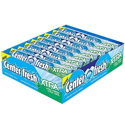 24x Center Fresh, Xtra Peppermint Flavour, Chewing Gum Stick Pack, 480 g- Pack of 24