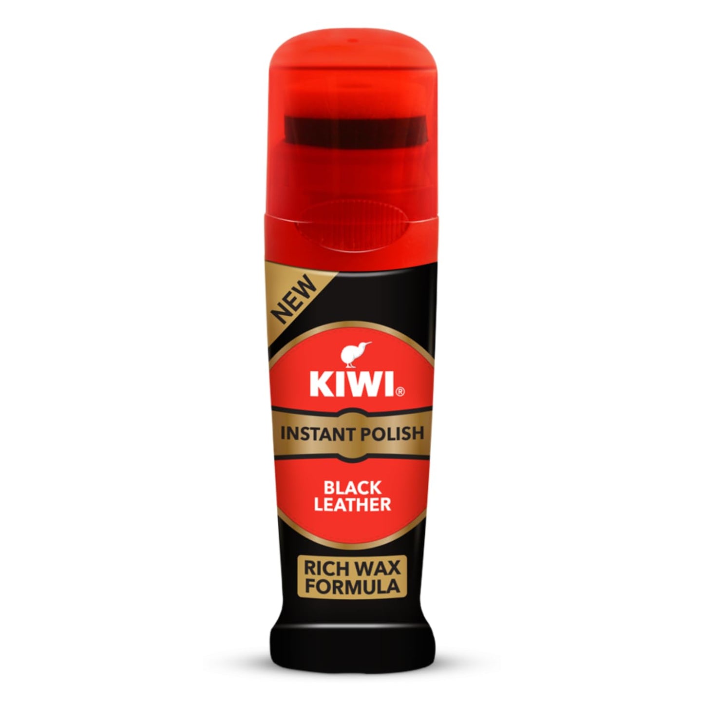 4x Kiwi Instant Polish - Black Leather 75ml each - Pack of 4