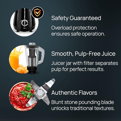 Wipro Elato FMG209 800 Watt Mixer Grinder with 4 Jars,Heavy Duty 100% Copper Ball Bearing Motor with 5 Year Warranty,Superfast Grinding,Clip Lids - Hands Free use, 4 Jars Mixer Grinder 800 Watt,Black