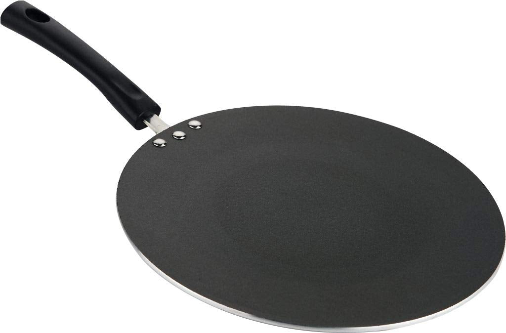 Vinod Zest Aluminium Non Stick Concave Tawa - 26.5 cm | Roti/Chapati/Paratha/Dosa Tawa | 4mm Thick | Bakelite Handle | Induction and Gas Base | 1 Year Warranty