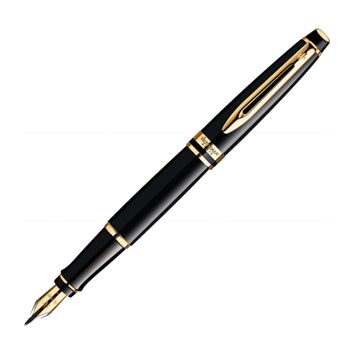 Waterman Expert Gold Trim Fountain Pen, Medium Nib (Blue)