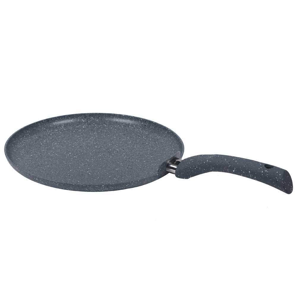 Wonderchef Granite Forged Non-Stick and PFOA-Free Aluminium Indian Cooking Dosa Tawa Crepe Pan, 24 cm Pan, Grey
