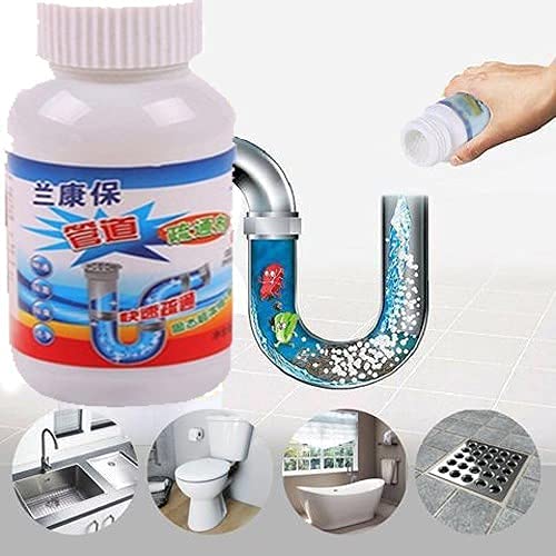 ARV Drain Cleaner Powder Removes Clogs, Blockages in Washbasin, Powerful Drain Blockage Cleaner Sink pipe Cleaner Powder Pack Of 2