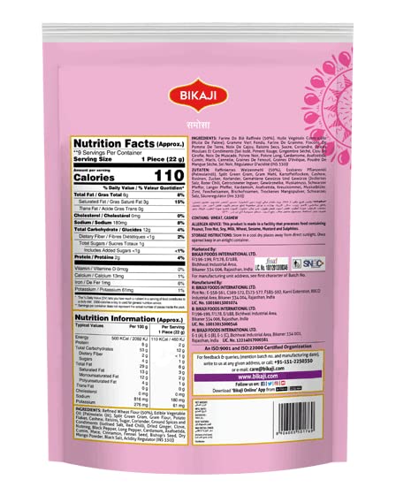 2x Bikaji Namkeen Mini Samosa 400 each - Pack of 2