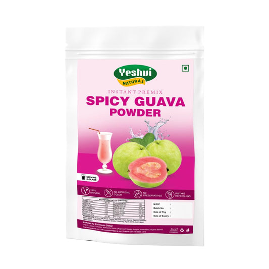 Yeshvi NATURAL Spicy Guava Powder, Instant Drink Mix Guava Powder for Juice, Cake, Jamphal for Fruit Powder make juice, 100gm