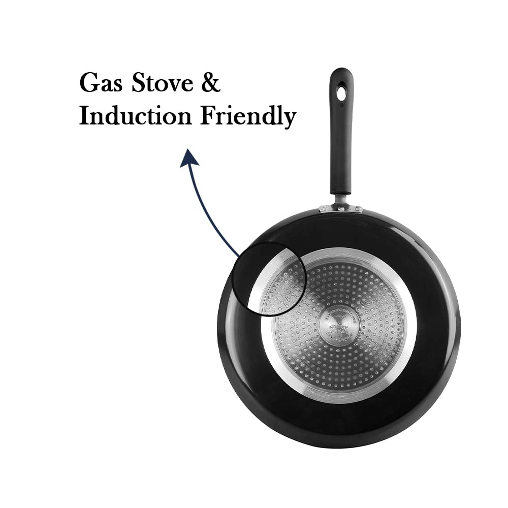 Vinod Hanos Hard Anodised Non Stick Dosa Tawa - 27 cm| 5.25mm Thick | 5X Long Lasting Tawa | Soft Touch Handle | Metal Spoon Friendly | Induction & Gas Base | 2 Year Warranty