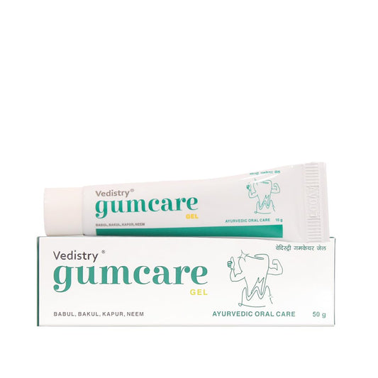 Vedistry Ayurvedic Gumcare Gel | Complete oral care for healthy gums and strong teeth | with babul, neem, Kapur, Bakul | Ayurvedic Gum care Toothpaste 50 Gram