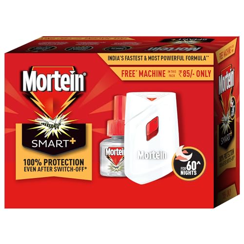 Mortein 45 ml Refill + Machine, Fits All Machines | SmartPlus Mosquito Killer Combo | 100% Protection from Dengue Mosquitoes | Insect & Mosquito Repellent (1 Machine+1 Refill)