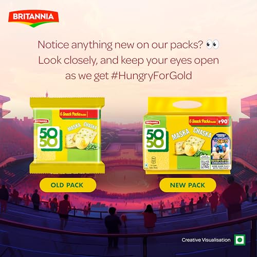 4x Britannia 50-50 Maska Chaska Biscuits, 300 g each - Pack of 4