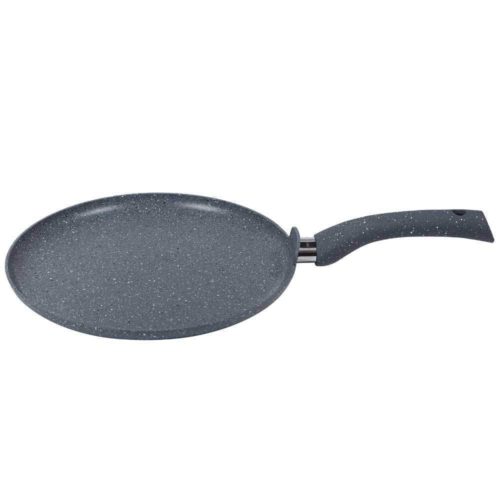Wonderchef Granite Forged Non-Stick and PFOA-Free Aluminium Indian Cooking Dosa Tawa Crepe Pan, 24 cm Pan, Grey