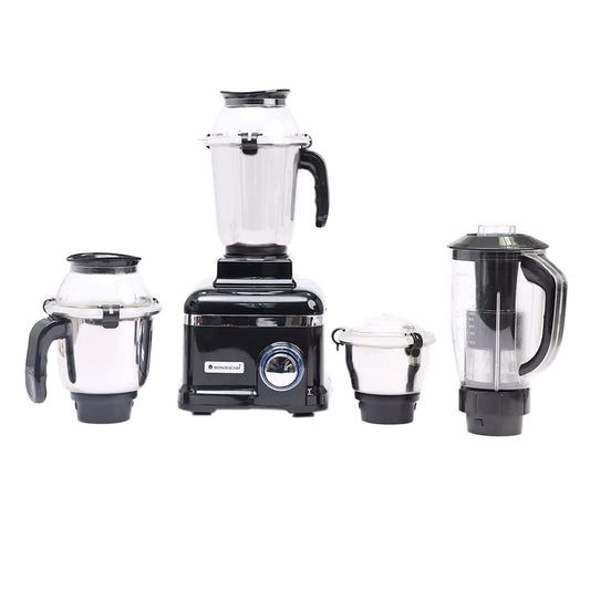 Wonderchef Sumo Black DLX Mixer Grinder with 4 Stainless Steel Jars, 1000 Watts, 5 Years Warranty