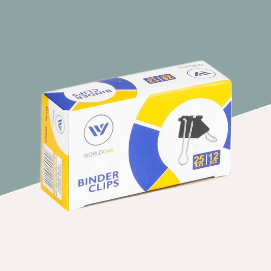 WorldOne 25mm Paper Holding Binder Clips ( Pack of 12 )