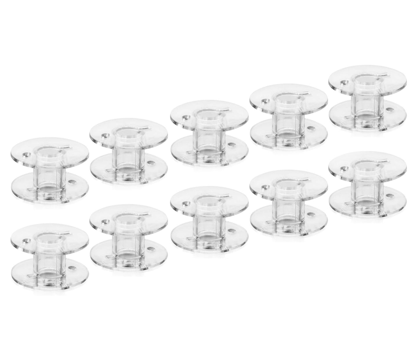 Zenith 10 Plastic Transparent Bobbins + 1 Bobbin Case for Any Automatic Sewing Machines (Singer/Usha/Brother)