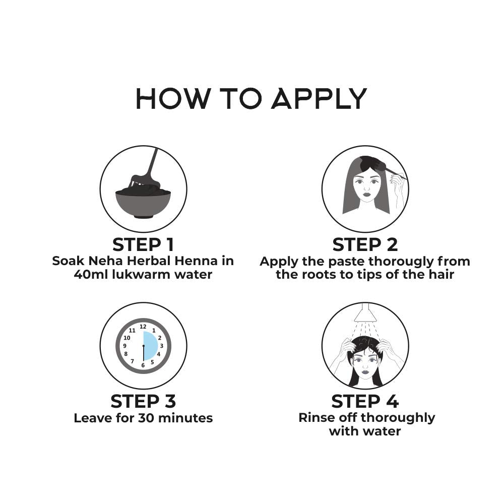 10x Neha Herbals Henna Colour - Black (Pack of 10)