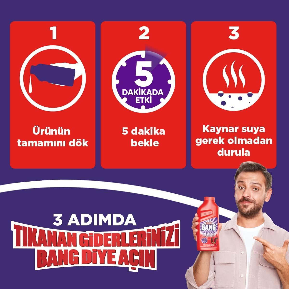 CILLIT BANG Turbo Hygienic Drain Gel Sink Opener | 500ml