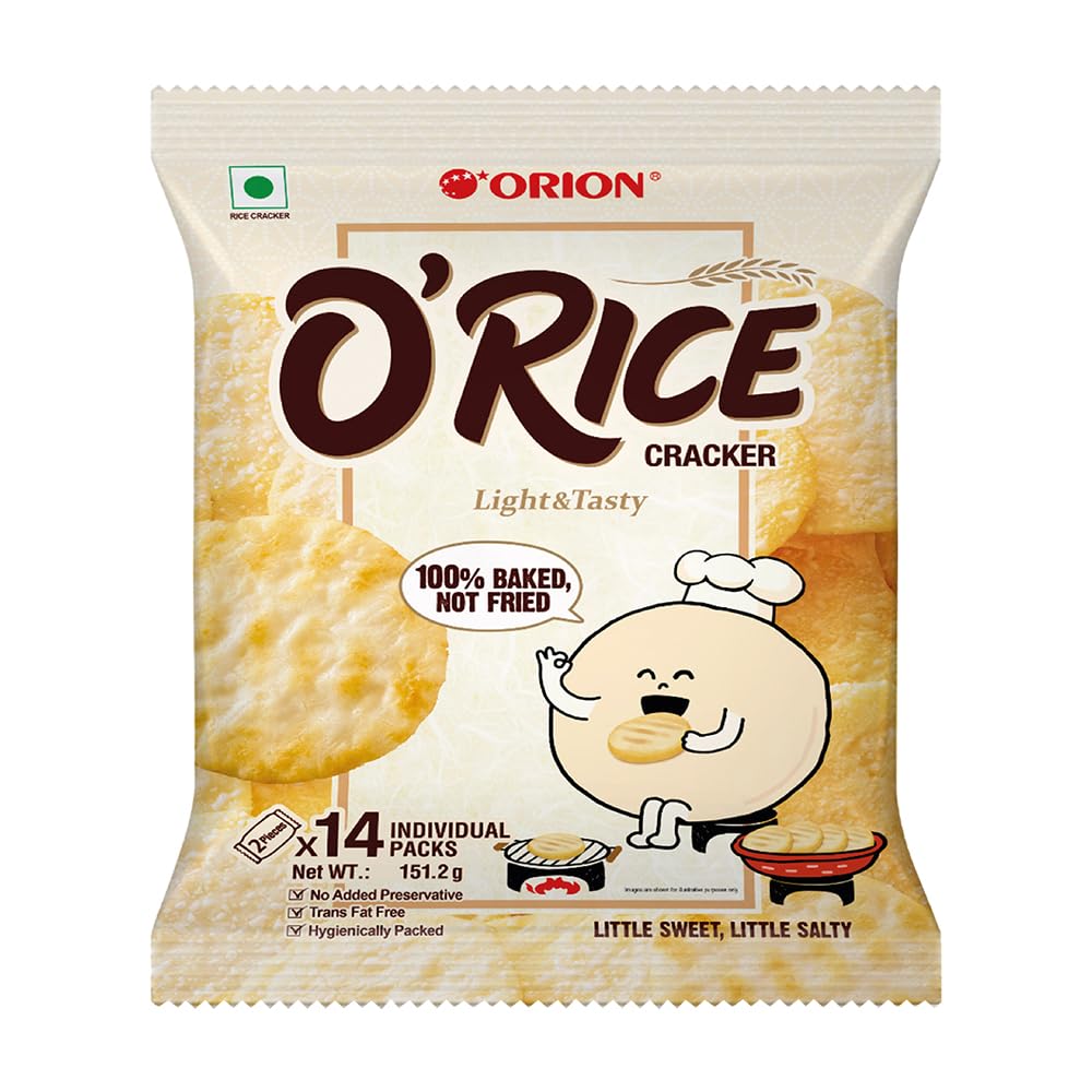 25x Orion O'rice Cracker - Baked Korean Snack - Pack of 25 - 151g each