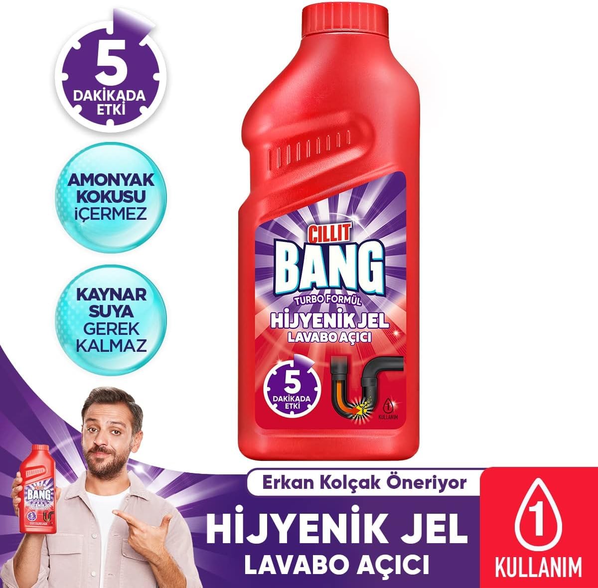 CILLIT BANG Turbo Hygienic Drain Gel Sink Opener | 500ml