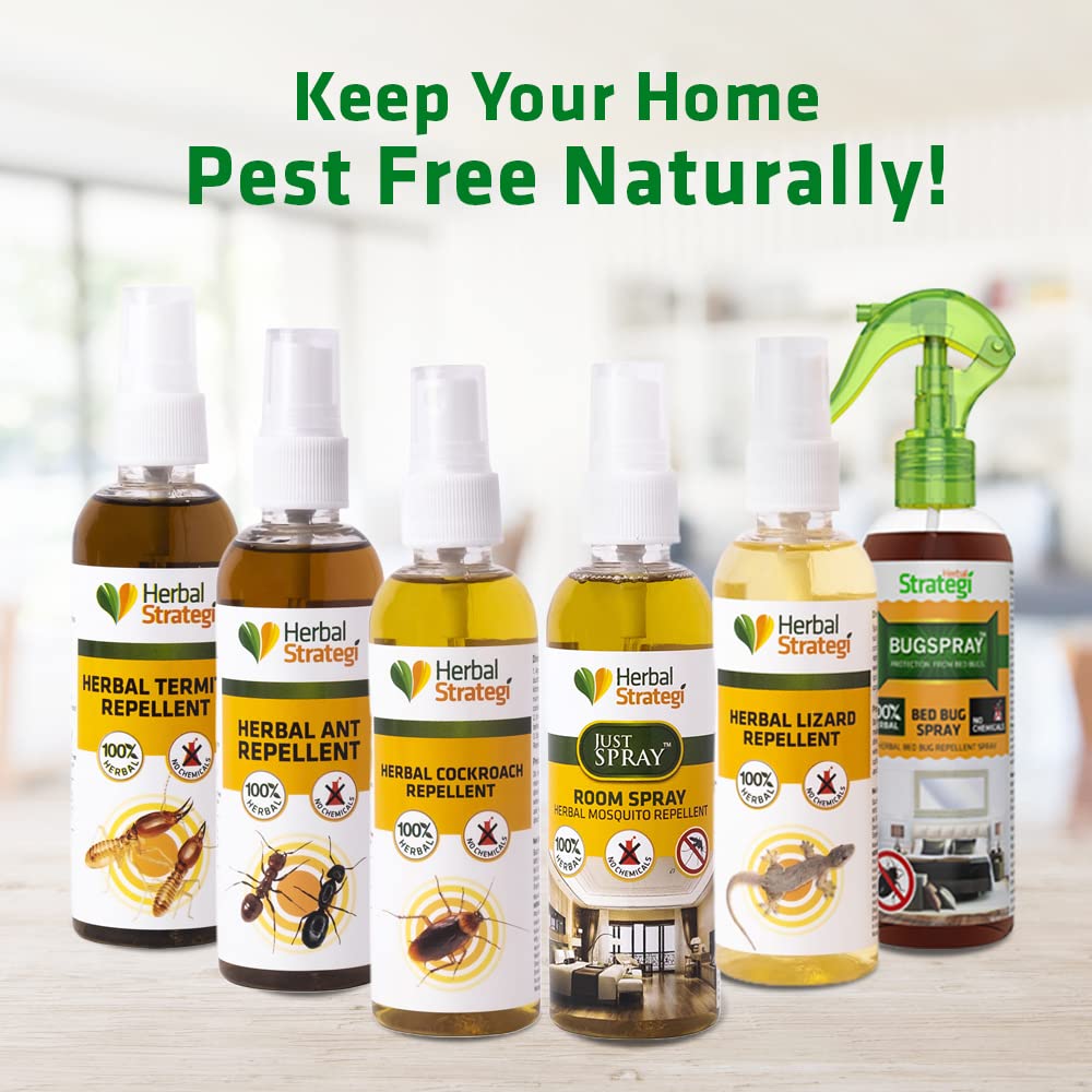 Herbal Strategi Mosquito Repellent Room Spray Refill - 500ml | Effective Against Mosquitoes Causing Dengue Zika Chikungunya | 100% Herbal and Chemical Free | Baby and Pet Safe | Ayush Certified