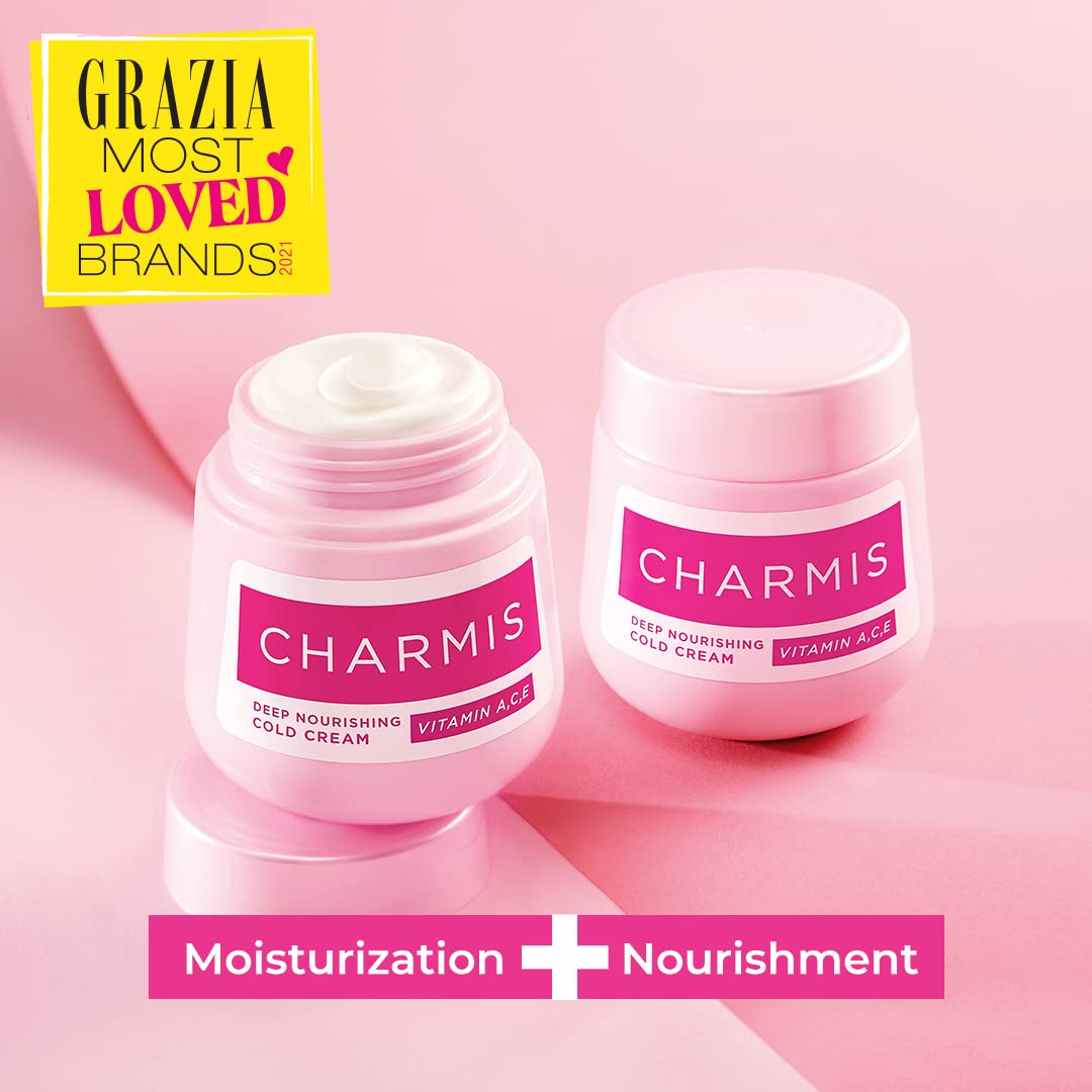 4x Charmis Deep Nourishing Cold Cream, Face Cream With Vitamin C, A and E, 200ml each - Pack of 4