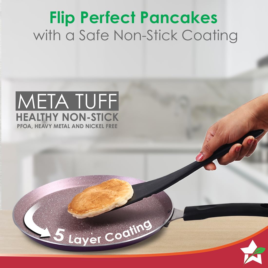 Wonderchef Valencia Non-Stick 28 Cm Dosa Tawa | Cool Touch Bakelite Handle | Pure Grade Aluminium| PFOA Free| 1 Year Warranty | Purple