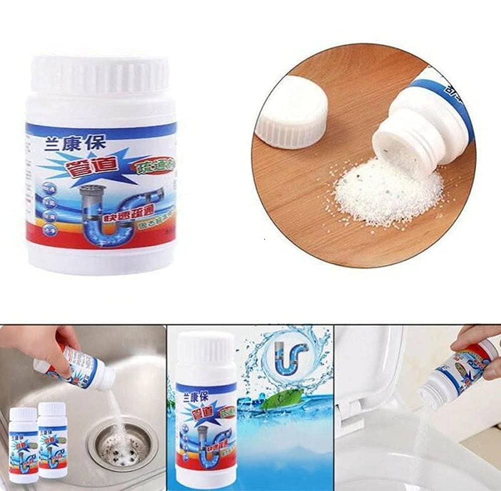 ARV Drain Cleaner Powder Removes Clogs, Blockages in Washbasin, Powerful Drain Blockage Cleaner Sink pipe Cleaner Powder Pack Of 2
