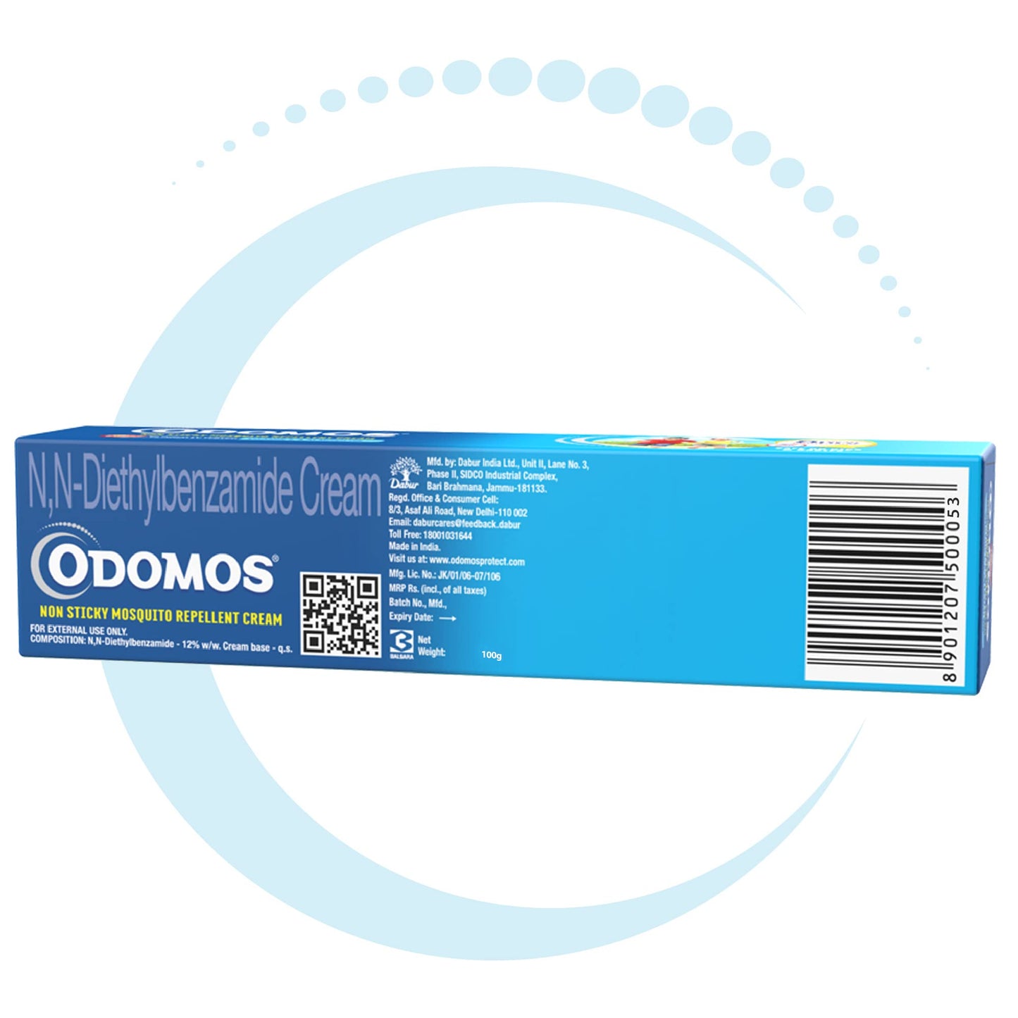 10x Odomos Non-Sticky Mosquito Repellent Cream With Vitamin E & Almond - 100 Gm each - Pack of 10