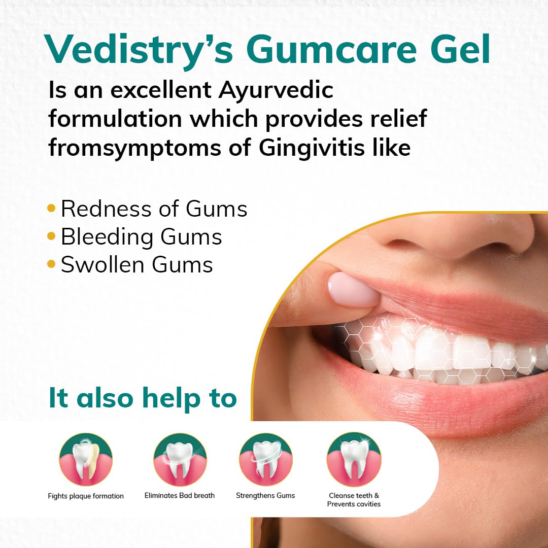 Vedistry Ayurvedic Gumcare Gel | Complete oral care for healthy gums and strong teeth | with babul, neem, Kapur, Bakul | Ayurvedic Gum care Toothpaste 50 Gram