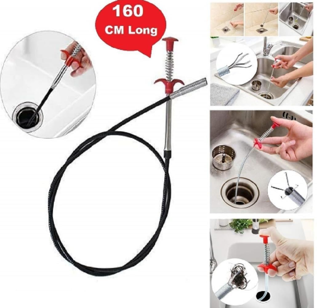 H.N.P ENTERPRISE Drain Cleaner Stick - Multipurpose Stainless Steel Long Hair and Dirt Removal for Drain, Sink, Bathtub, Sewer Cleaning