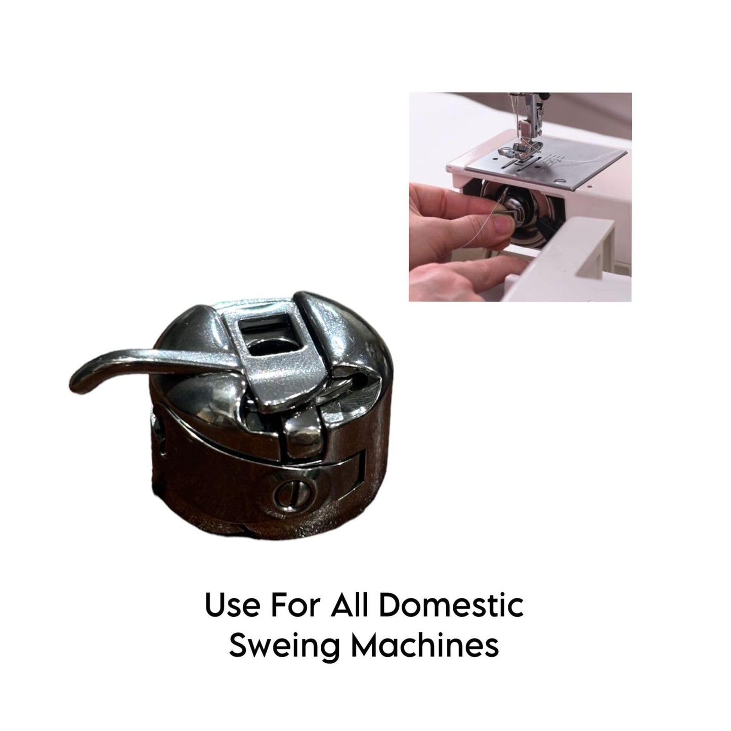 Zenith Original Bobbin Case for Singer/Usha/Brother and Other Front Loading Automatic Sewing Machines (Steel) - 3 Piece