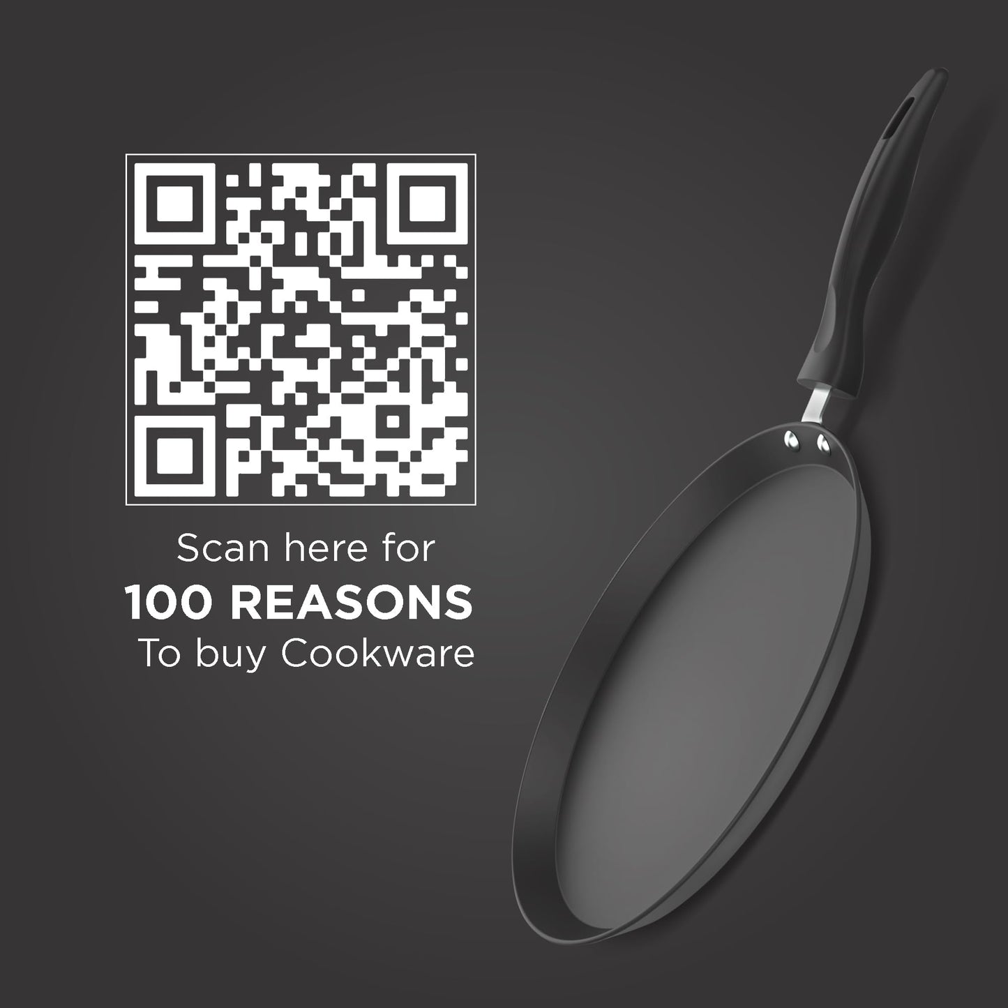 ‎Preethi Daily Collection Non Stick Tawa | 5 Star Non Stick Performance | Grey | 28 cm