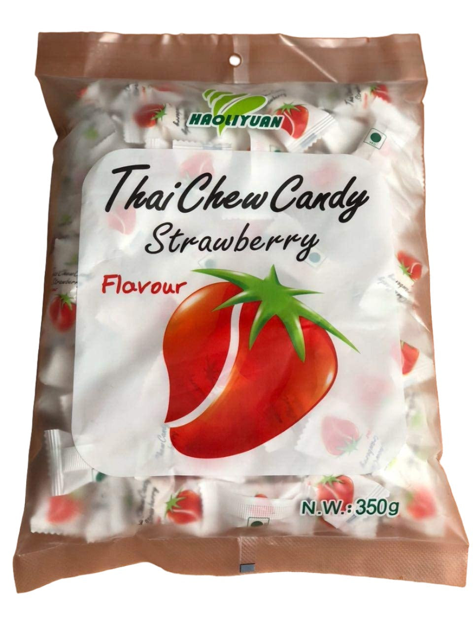 3x Haoliyuan Thai Chew Strawberry Flavour Candy - 350gm each - 300pcs total - Pack of 3