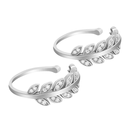 ZAVYA 925 Sterling Silver Rhodium Plated Toe-ring |Gift for Women and Girls | With Certificate of Authencity and 925 Hallmark