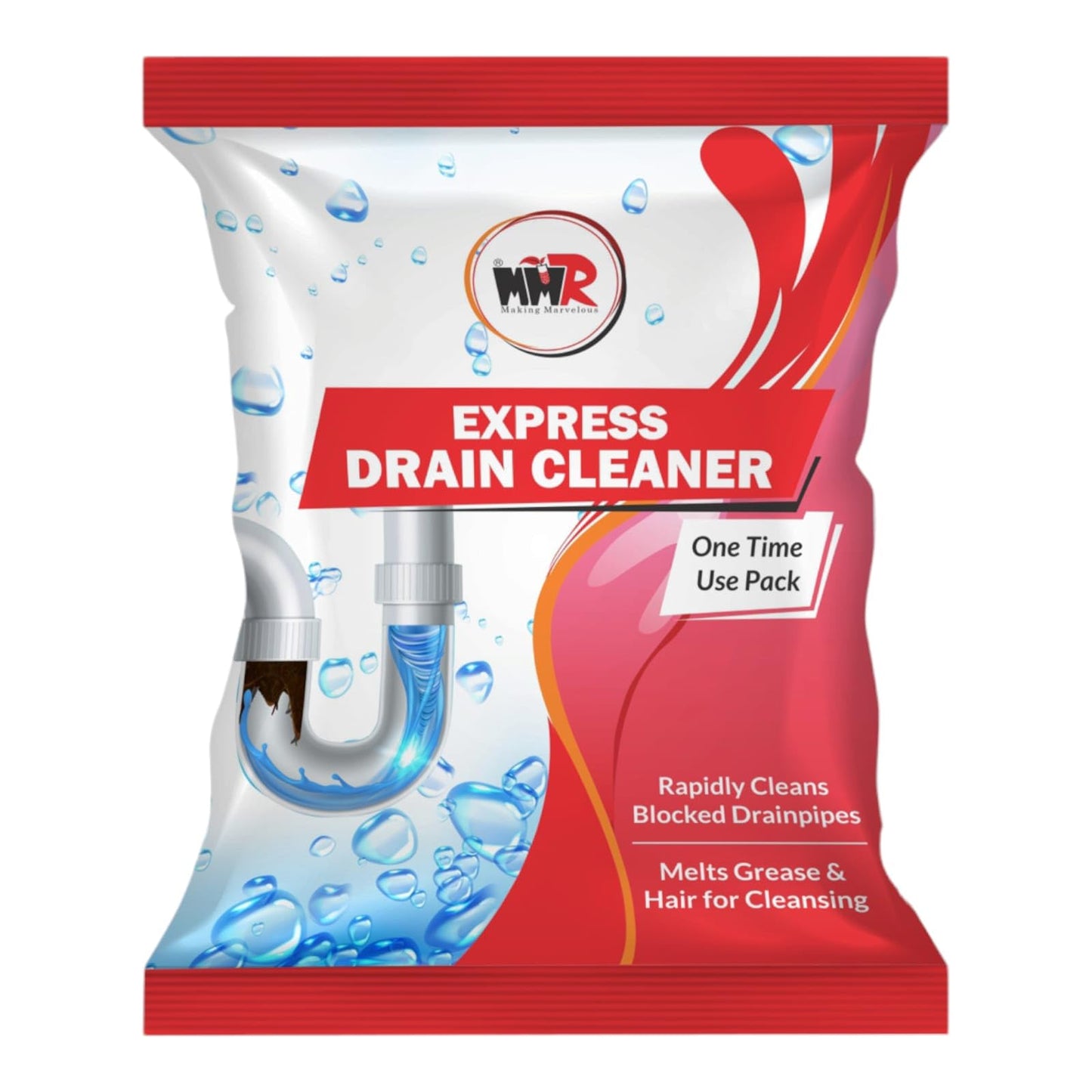 MMR Making Marvelous Drain-Insta All Pipe Safe Express Drain Cleaner powder Clear Clogged Sinks & Pipes (50gm, Pack Of 10)