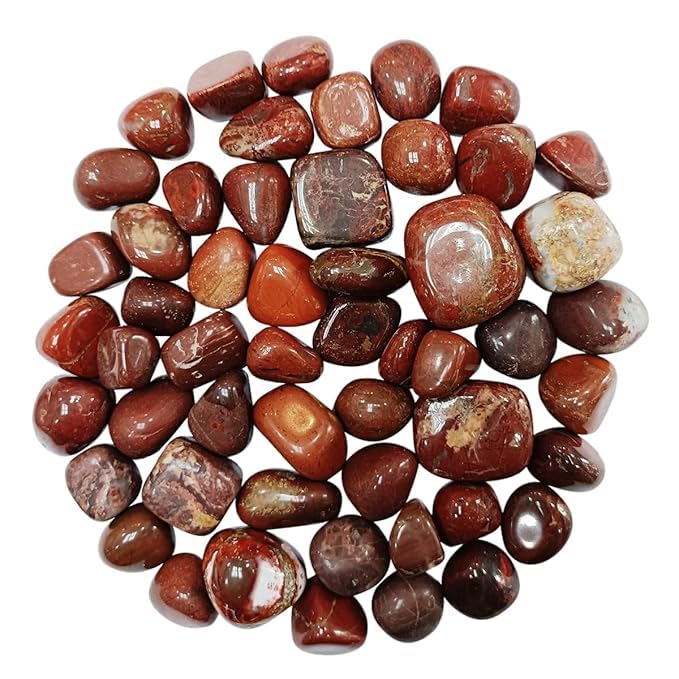 Vastu Vardan Crystal Red Jesper Tumble Stone |50 gm Tumbled Gemstones | Reiki Healing Stones | Home Decor Pebbles | Aquarium Gravel | Garden & Table Decor